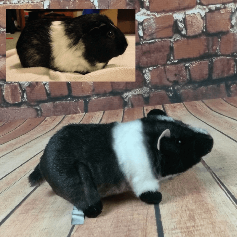 black and white hamster stuffed animal